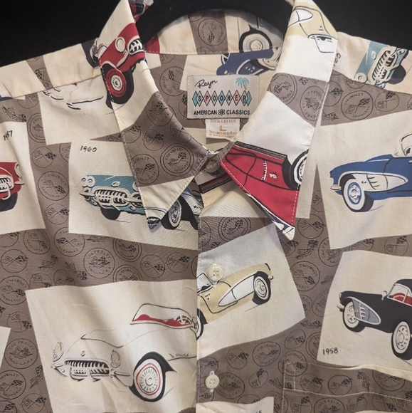 SUPER RARE!! Reyn SPOONER CORVETTE Themed SS Shirt! All-Cotton, Large - Picture 5 of 7